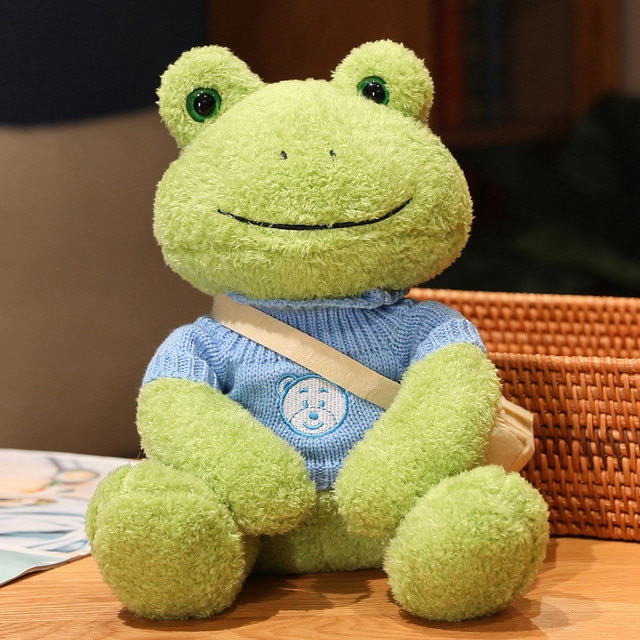 25cm Green Dressing Frog Plush Stuffed Animal Toy - Weighted Stuffed Animal